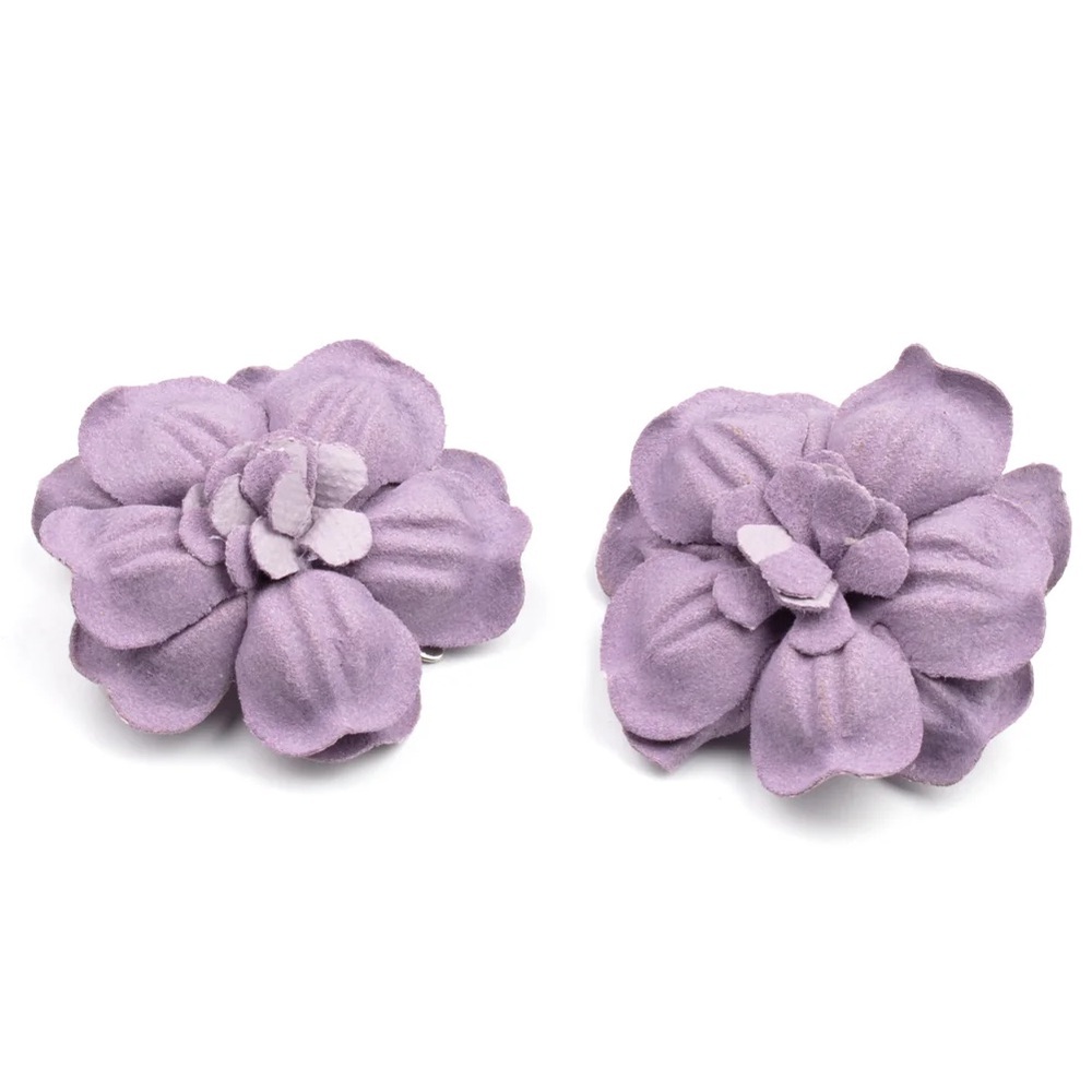 Purple Floral Hair bows